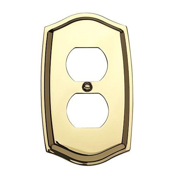 Baldwin 4757.030.CD Colonial Design Duplex Switch Plate, Polished Brass - Lacquered 4757030CD